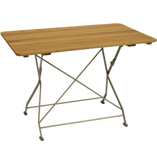 Gartentisch BAD TÖLZ 70 x110 cm klappbar Stahl Robinien Holz Silber Natur