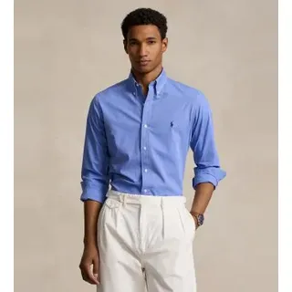 Polo Ralph Lauren für Herren. 710928255003 Custom Fit Hemd aus Stretch-Popeline blau (S), Lässig, Baumwolle, Klassisch, Langarm