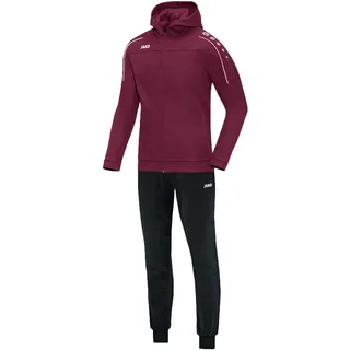 Jako Trainingsanzug Polyester Classico mit Kapuze Maroon Gr. 40 - Jogginganzug 2-teilig für Sport und Alltag, Jogginghose & Trainingsjacke