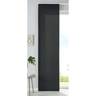 Gardinenbox 1er Set Schiebegardine Flächenvorhang Mikrofaser Vorhang Gardine Raumteiler HxB 245x60 cm Schwarz Matt Paneelwagen Beschwerungsstange, 85600N