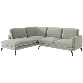 Livetastic Ecksofa , Hellgrau , Metall , Füllung: Daunen, Silikon , Ottomane links, L-Form , 250x202 cm , Made in Eu , Wohnzimmer, Sofas & Couches, Wohnlandschaften, Ecksofas