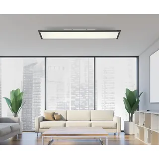 Just Light LED Deckenleuchte Panel Flat Schwarz 20W 2600lm CCT 2700K - 5000K Dimmbar Memory Fernbedienung - Schwarz