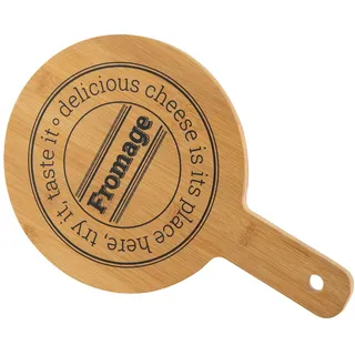 FLORINA Bambusgrass Servierbrett 30 x 20 cm | Holzbrett zum Servieren TASTY | Rundes Schneidebrett Servierplatte Käsebrett Frühstückbrett aus Bambusgrass mit Griff