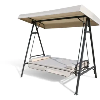 GRASEKAMP Qualität seit 1972 Hollywoodschaukel Amalfi, klappbar als Liege Relax Schaukel Gartenliege