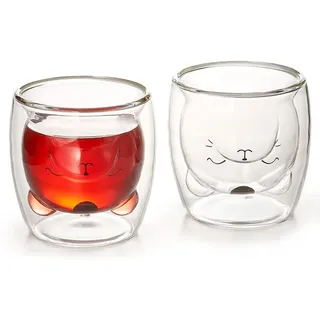 Tea Soul • Tasse aus doppelwandigem Glas, Katze, 180 ml