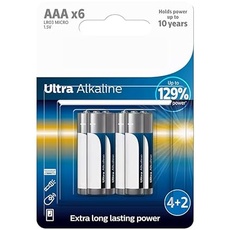 Ultra Alkaline AAA/LR03 Batterie, 6 Stück, 30% mehr Haltbarkeit, für hohen Verbrauch