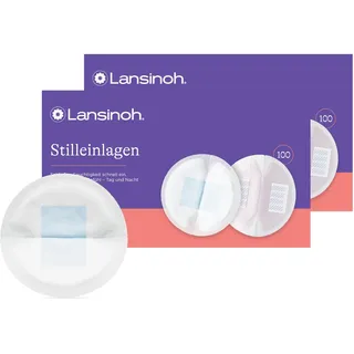 Lansinoh Stilleinlagen Blue Lock, 200 Stück (2 x 100 Stück) - saugfähiger Kern, komfortabel & auslaufsicher