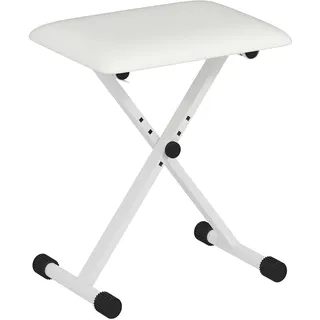 Homcom Klavierbank Metall Kunstleder 39 x 29 x 37-47 cm Weiß