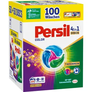 Persil Color 4in1 DISCS (100 Waschladungen), Waschmittel mit Tiefenrein Technologie, Colorwaschmittel für reine Wäsche und hygienische Frische für die Maschine