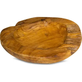 Schüssel Schale Teakholz 30cm Teak Massiv Holz Obstschale Holzschale Dekoschale