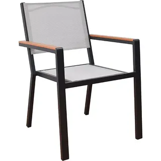 HOME DELUXE Gartenstuhl stapelbar SEDIA - 1 Stück | Stapelstuhl, Balkonstuhl, Terrassenstuhl - Dunkelgrau