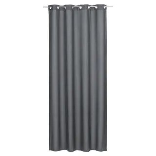 Elbersdrucke Ösenschal Lino 17 anthrazit Blickdicht 300 x 140 cm Vorhang für Wohnzimmer Schlafzimmer Küche Flur Kinderzimmer