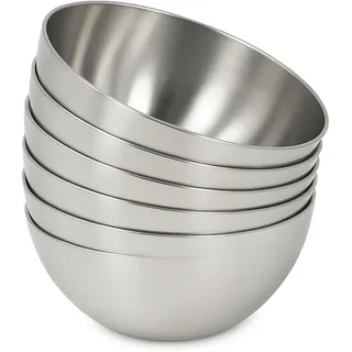 com-four® 6x Schale aus Metall - Servierschale für Dips, Snacks, Vor- oder Nachspeise - Dessertschale - Deko-Schale - Servierschale - Süßigkeiten-Schälchen (6 Stück - Ø 13cm)