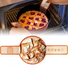UBeesize Verdickte Silikon-Brotschlinge, wiederverwendbare Sauerteig-Brotbackmatte für Dutch Oven 2–8 Qrt, antihaftbeschichtet, leicht zu reinigen, mit extra langen Griffen, Brotbackblecheinlage