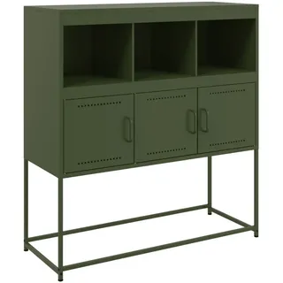 vidaXL Sideboard Olivgrün 100,5x39x107 cm Stahl