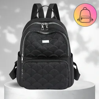 Elegantní erný vododolný dámský proívaný batoh s velkým úloným prostorem