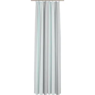 Gardine WIRTH "28066" Gr. 15, blau (türkis), B:600cm H:245cm, Polyester, Gardinen, Gardine, Store - Faltenband 1:3
