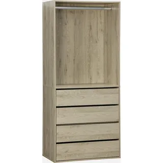 sweeek - Modul mit 4 Schubladen und Kleiderschrank - Natur - Beige