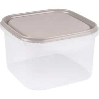 Homéa, Vorratsdose, Kunststoff, 2,8 l, 19,5 x 19,5 x 12 cm, Taupe
