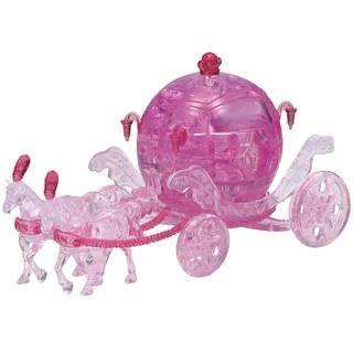 HCM Crystal Puzzle | 3D Königliche Kutsche Pink | Transparentes Design | 67 Teile | Bausatz für Kinder und Erwachsene | HCM Kinzel