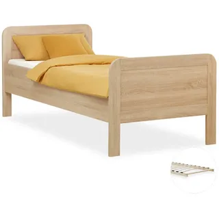 Homestyle4u Komfortbett 90x200 mit Lattenrost Seniorenbett Höhenverstellbar - 98,5 cm x cm X 206 cm