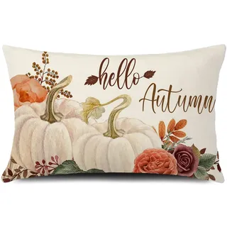 GTEXT Herbst-Überwurfkissen, 50,8 x 30,5 cm, Herbstdekoration, Herbst-Kürbisse, Outdoor-Kissen, Lendenkissenbezug für Kissen, Sofa