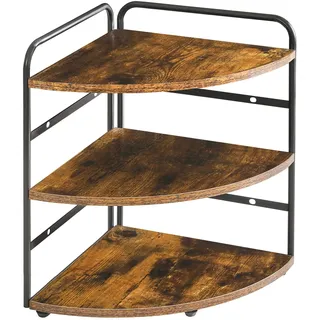 IBUYKE Eckregal,Küchen-Organizer,3 Ebenen Gewürzregal,Braun TWJ002H | Badezimmer-Ablage Gewürzregal Stehend für kleine Räume höhenverstellbar für Schreibtisch Kaffeebar Schrank