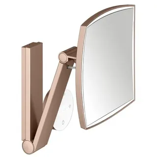 KEUCO iLook_move Kosmetikspiegel, beleuchtet, eckig, mehrstufig einstellbare Lichtfarbe, Glasbedienfeld, 17613299002, Farbe: rotgold gebürstet