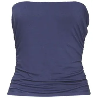 Buffalo Bandeautop mit seitlichen Raffungen, trägerloses Damentop, schulterfrei, Basic, blau