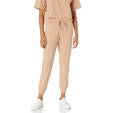 The Drop Damen Grace Jogginghose, extra-weich, Stretch, Rippenbündchen, Praline, M