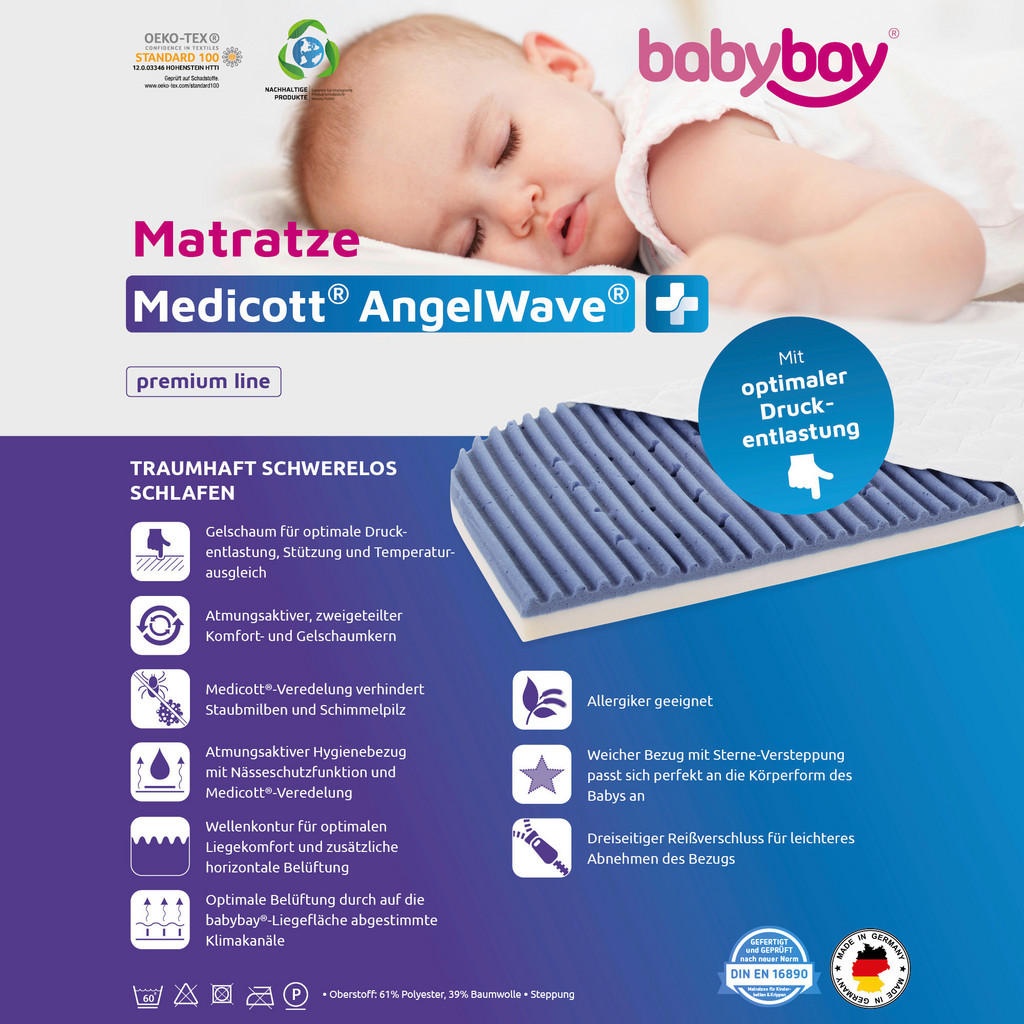 Bild von Medicott AngelWave Kinderbettmatratze 89x49.5cm (160542)