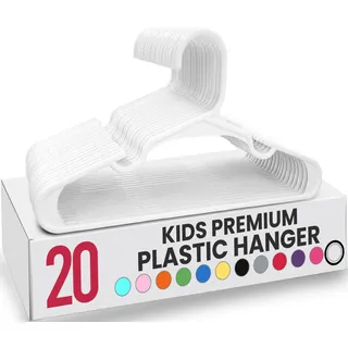 Utopia Home Packung mit 20 Kinderkleiderbügeln - 11,5“ Baby- und Kinderkleiderbügel aus Kunststoff für den Kleiderschrank, ideal für den täglichen Gebrauch, weiß