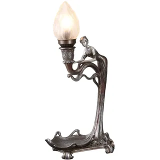 Tischlampe Jugendstil Frauenfigur Nachttischlampe Leuchte Skulptur Lampe Frau
