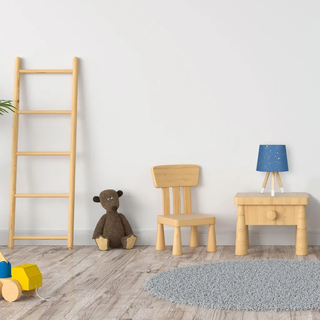 Relaxdays Tischlampe Blau Stoff Sterne , Dunkelblau , Metall, Holz, Textil , E14 , 25.5x40x25.5 cm , Lampen & Leuchten, Kinderzimmerlampen