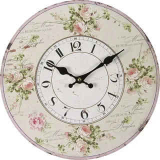 Ambiente Haus Rosen Wanduhr 28 cm Quarz bunt