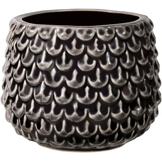 Bloomingville Pinecone Blumentopf, dekorativ, Farbe für den Innenbereich, Retro-Stil, kreativ, S (9,5 cm Ø), Schwarz, Keramik