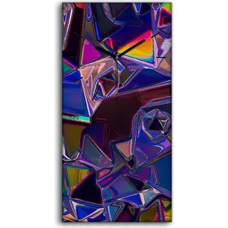 Leinwand Wanduhr Wandkunst Uhr 30x60 Foto groß Mehrfarbige Reflexionen - schwarze Hände