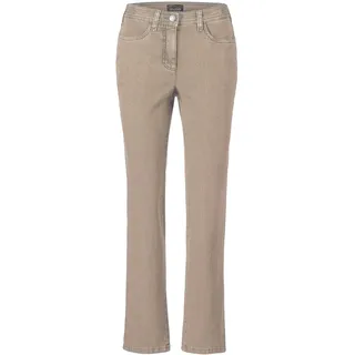 Regular-fit-Jeans GOLDNER "Kurzgröße Denimhose mit Stretchkomfort", Damen, Gr. 26, K-Gr, beige, Obermaterial: 78% Baumwolle CO. 20% Polyester PES. 2% Elasthan EL., normal, Jeans Regular-fit-Jeans, Ohne