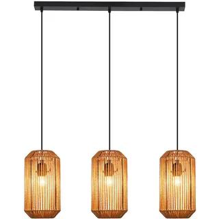 ZMH Pendelleuchte Sebastian 71/16/150 cm , Braun , Metall , E27 , 16x150x71 cm , Lampen & Leuchten, Innenbeleuchtung, Hängeleuchten, Pendelleuchten