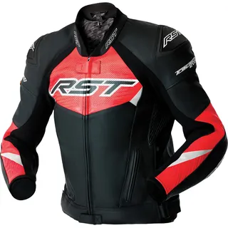 RST Tractech Evo D3O Lederjacke perforiert Schwarz/Neon-Rot/Weiß 3XL