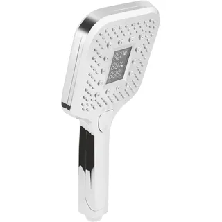 CORNAT Handbrause "Smartly" - 108 x 108 mm Kopfgröße - verchromt - 3 Strahlarten: Normal-, Massage- & Kombi - Anti-Kalk & LED-Verbrauchsanzeige / ECO-Brausekopf für Dusche & Badewanne / TECB3485