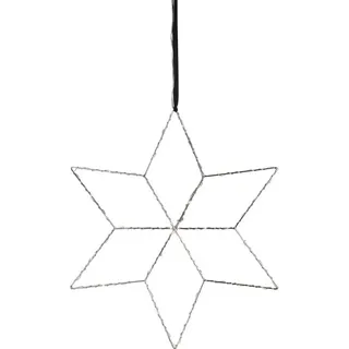 LED Metallstern 'Lolly - hängend - 54 hellweiße LEDs - H: 45cm, B: 40cm - silber - Silber