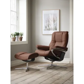 Stressless® »Mayfair« Set, Relaxsessel mit Hocker, mit Hocker, mit Cross Base, Größe S, M & L, Holzakzent Schwarz braun