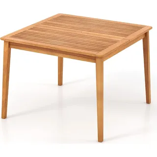 KOMFOTTEU Gartentisch mit 5 cm Schirmloch, Esstisch aus Akazienholz, Holztisch für 4/6/8 Personen, Terrassentisch für Garten, Hinterhof, Veranda (Modell 1)