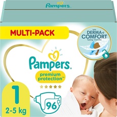 Pampers Baby Windeln Größe 1 (2-5kg) Premium Protection, Newborn, 96 Stück, Alte Version