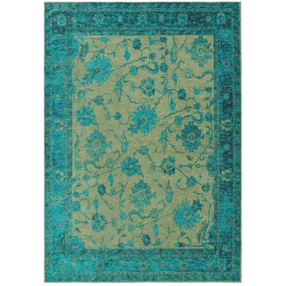 benuta Nest Flachgewebeteppich Frencie Türkis 120x180 cm , Textil , Patchwork , Rechteckig , 120x180 cm , Oeko-Tex® Standard 100 , wasserabweisend , Teppiche und Böden, Teppiche, Webteppiche