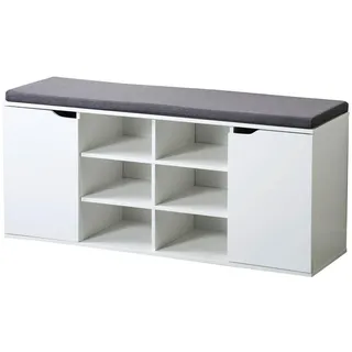 KESPER Schuhschrank mit Sitzkissen 103,5 x 48 x 29,5 cm weiß / weiß