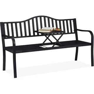 Relaxdays Gartenbank 150 x 89 x 60 cm Schwarz