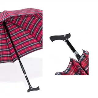 Ossenberg Stockschirm Twin mit Fritzgriff Karo rot/blau Karo rot/blau