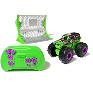 Monster Jam, Offizieller Grave Digger Ferngesteuerter Monstertruck im Maßstab 1:64, inklusive Rampe, RC Cars Kinderspielzeug für Jungen und Mädchen ab 4 Jahren
